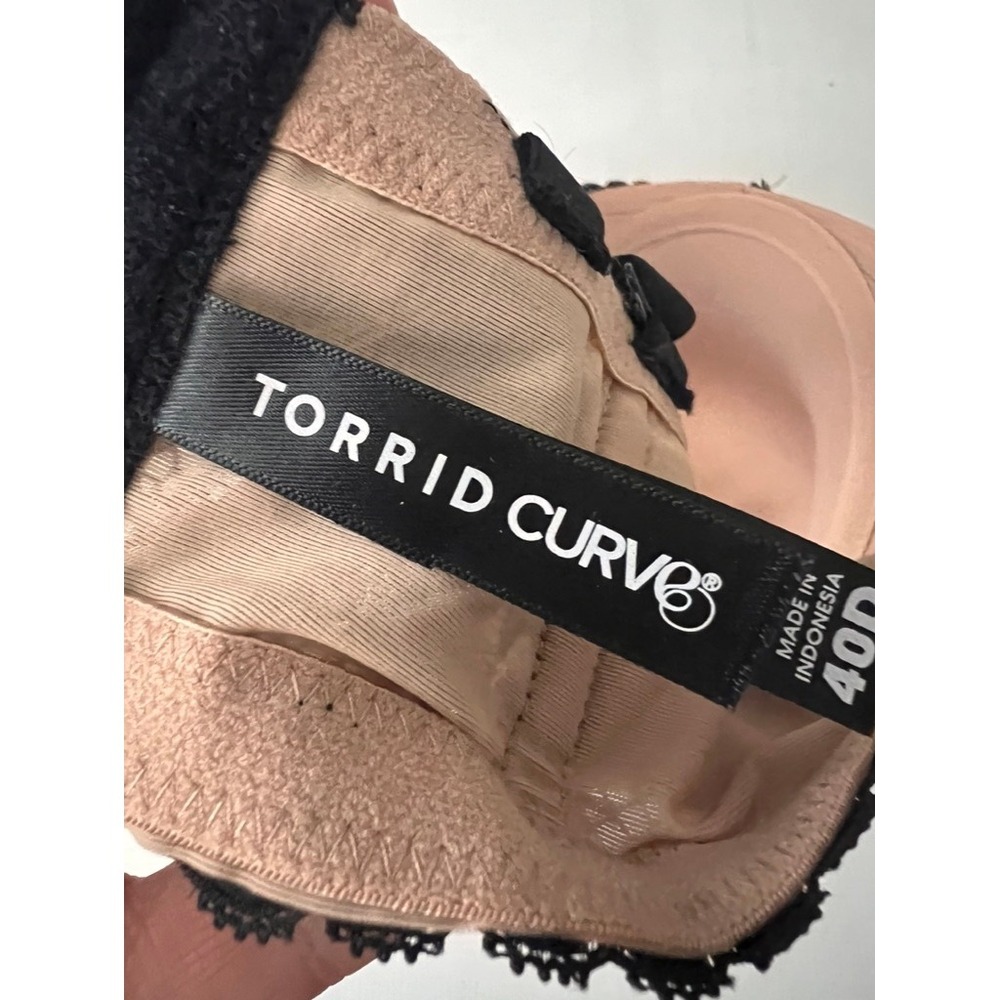 Torrid Push Up Strapless Bra 40D Black Floral Lace Padded Underwire - Picture 3 of 6